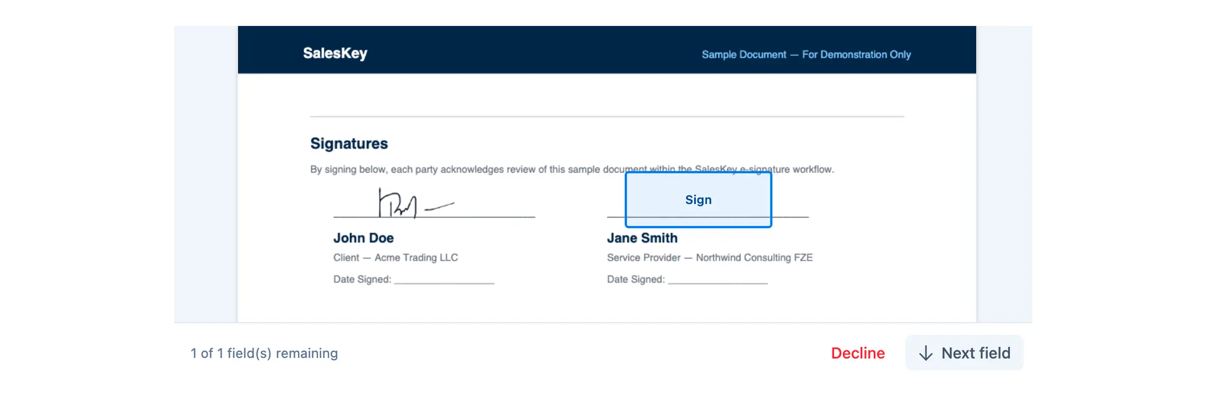 E-Signature for Contracts & Proposals